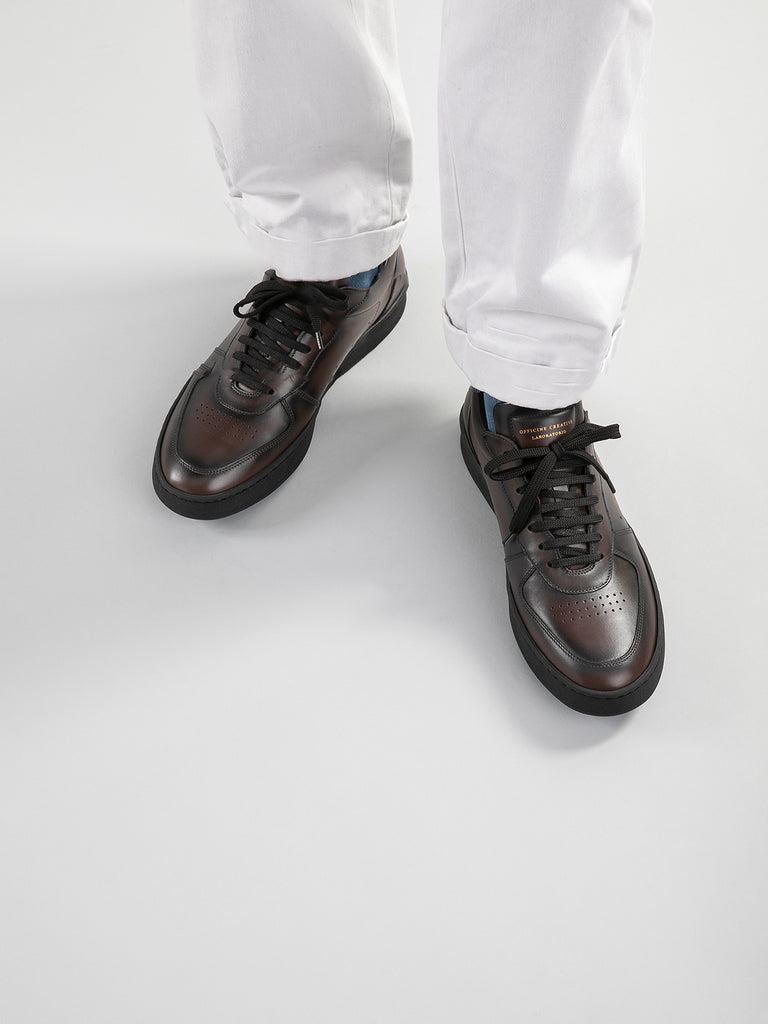 ASSET 001 - Black Leather Low Top Sneakers Men Officine Creative - 1