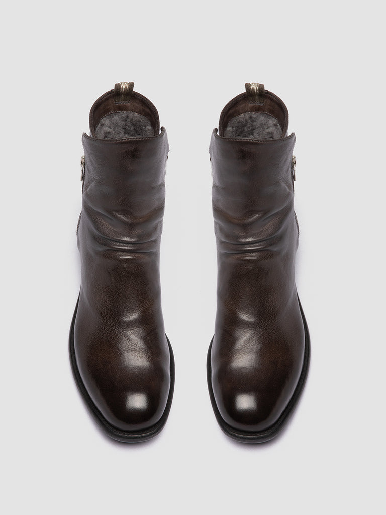 CALIXTE 058 - Grey Leather Zip Boots