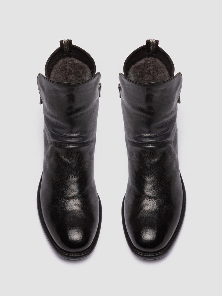 CALIXTE 058 - Black Leather Zip Boots