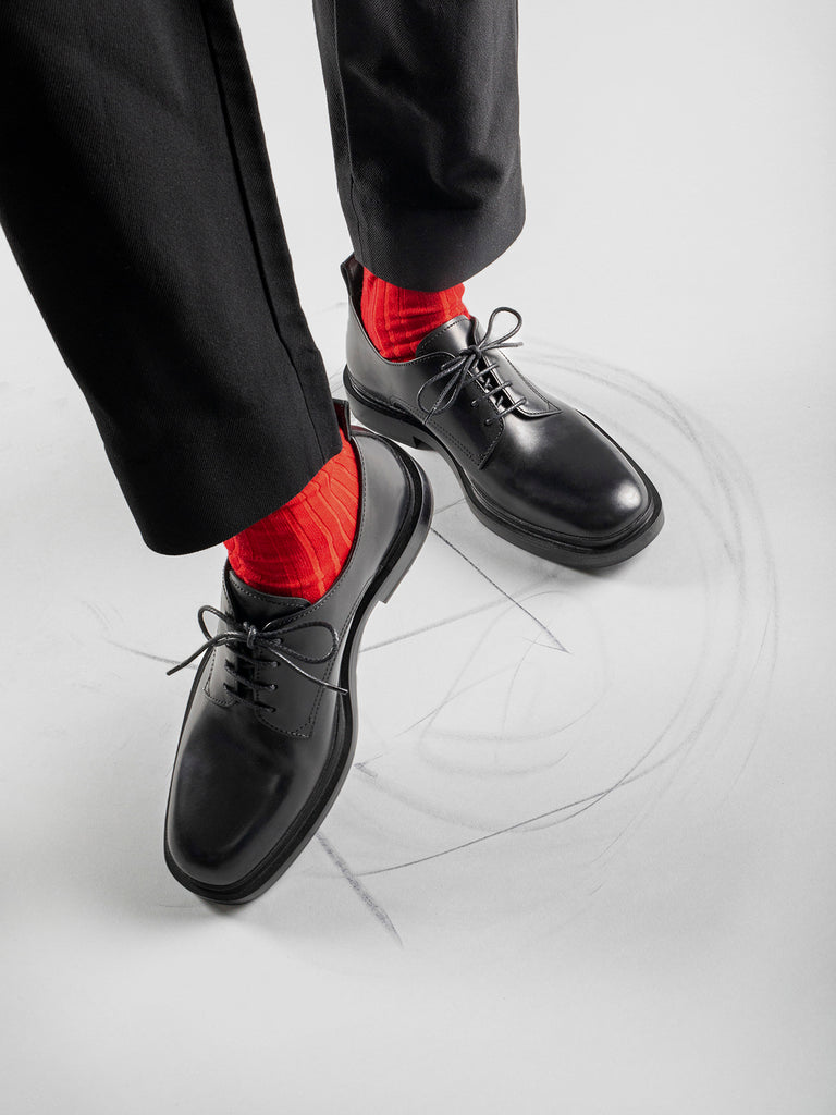 CONCRETE 002 - Black Leather Oxford Shoes Men Officine Creative - 1