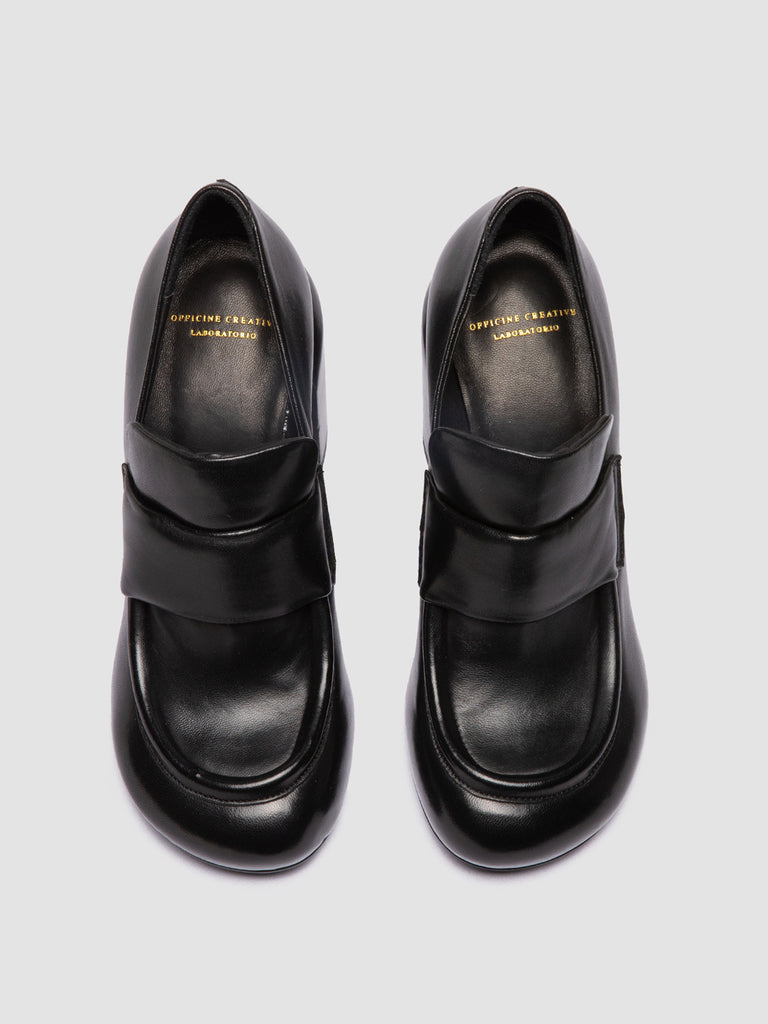 ESTHER 018 - Black Leather Penny Loafers