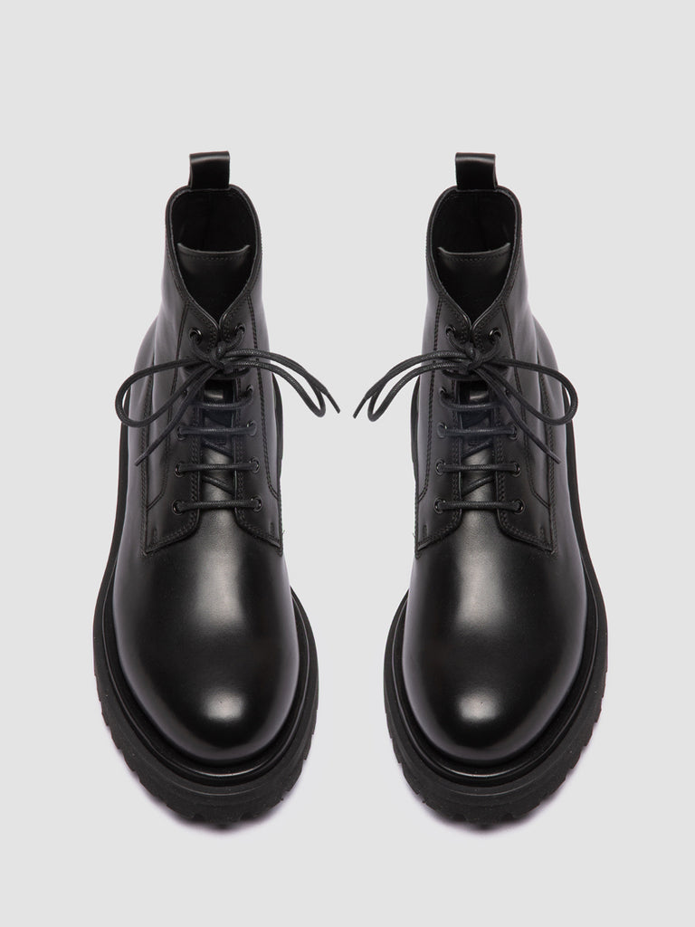 EVENTUAL 020 - Black Leather Lace Up Boots