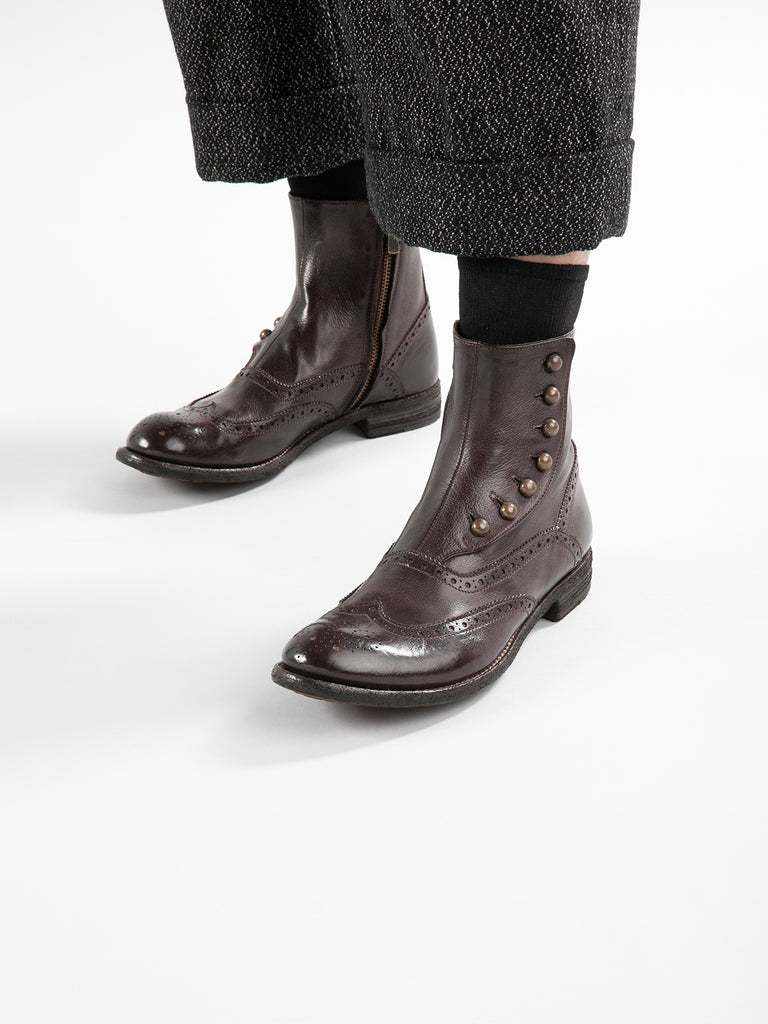 LEXIKON 153 - Burgundy Leather Zip Boots