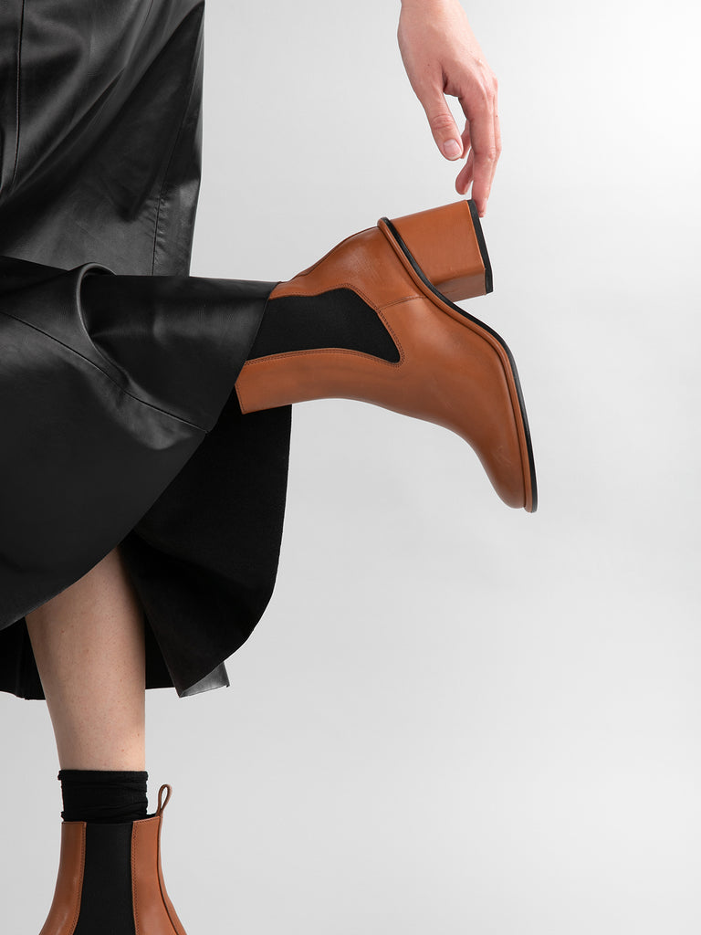 MACY 003 - Brown Leather Chelsea Boots