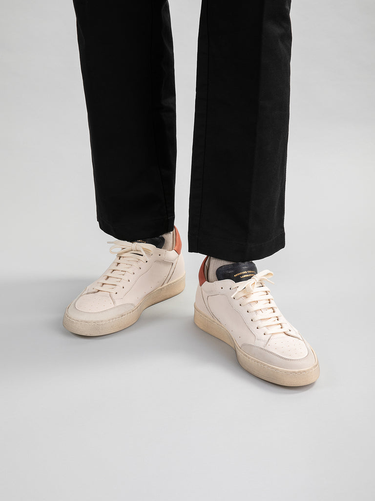 MAGIC 001 - White Leather and Suede Low Top Sneakers Men Officine Creative - 2