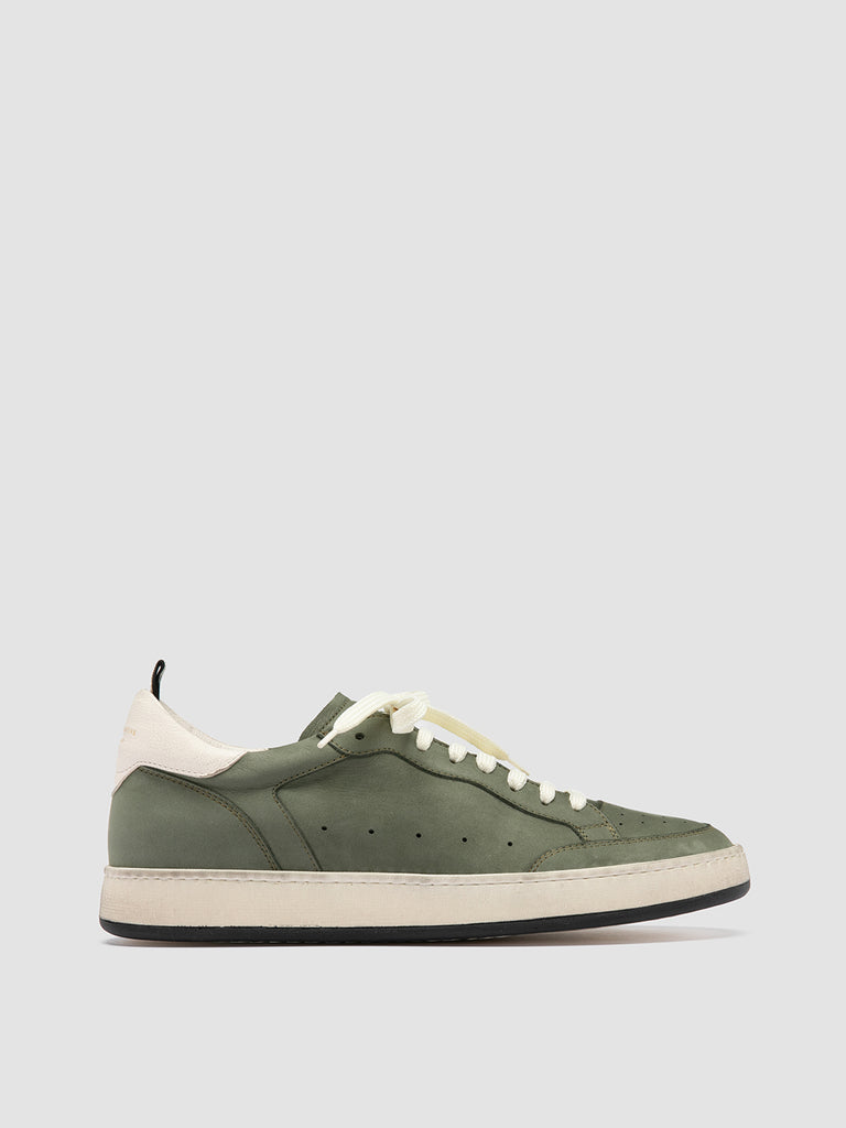 MAGIC 002 - Green Leather and Suede Low Top Sneakers