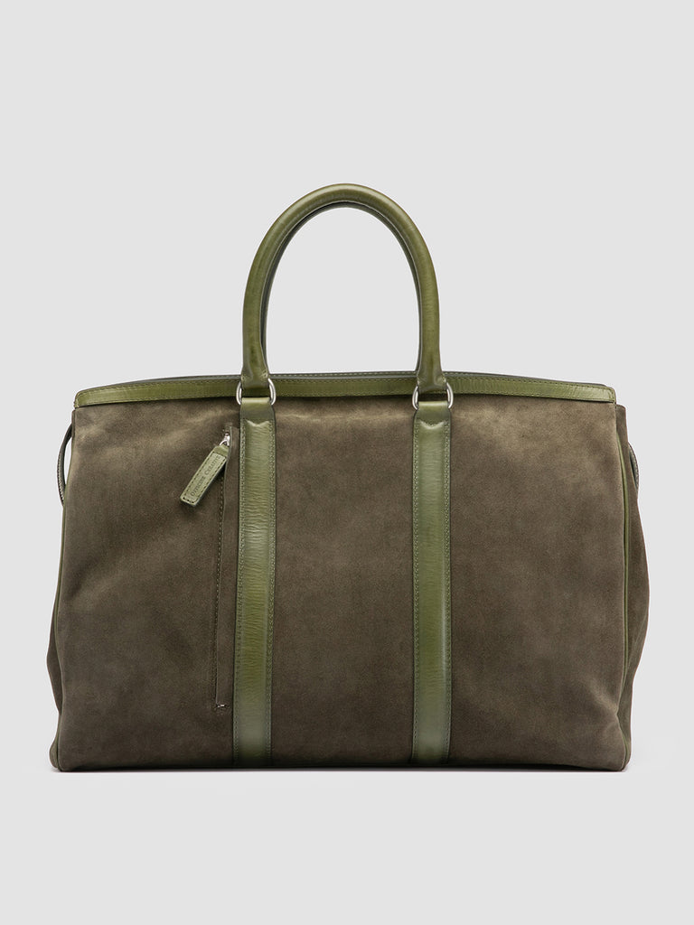 QUENTIN 009 - Green Suede and Leather Bag