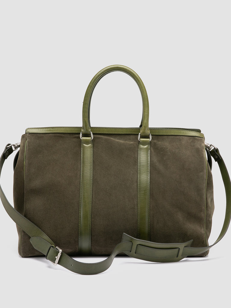 QUENTIN 009 - Green Suede and Leather Bag