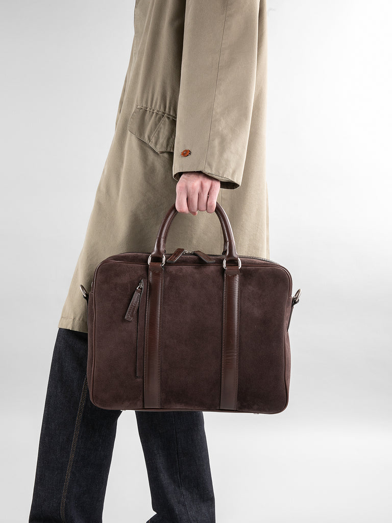 QUENTIN 010 - Brown Suede and Leather Bag  Officine Creative - 6