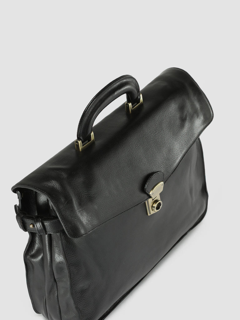 RARE 036 - Black Leather Briefcase  Officine Creative - 2