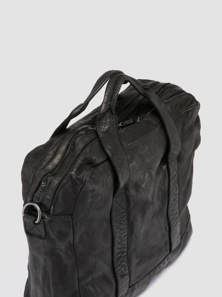 RECRUIT 008 - Black Leather Tote Bag