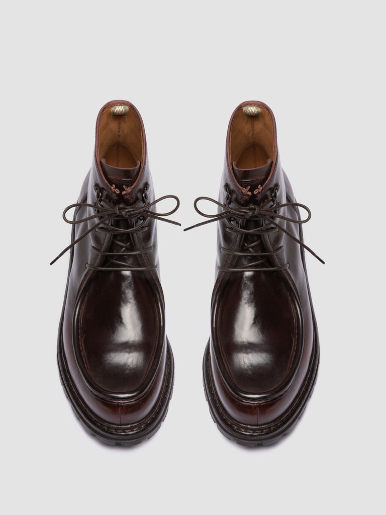 VOLCOV 008 - Burguny Leather Lace Up Boots