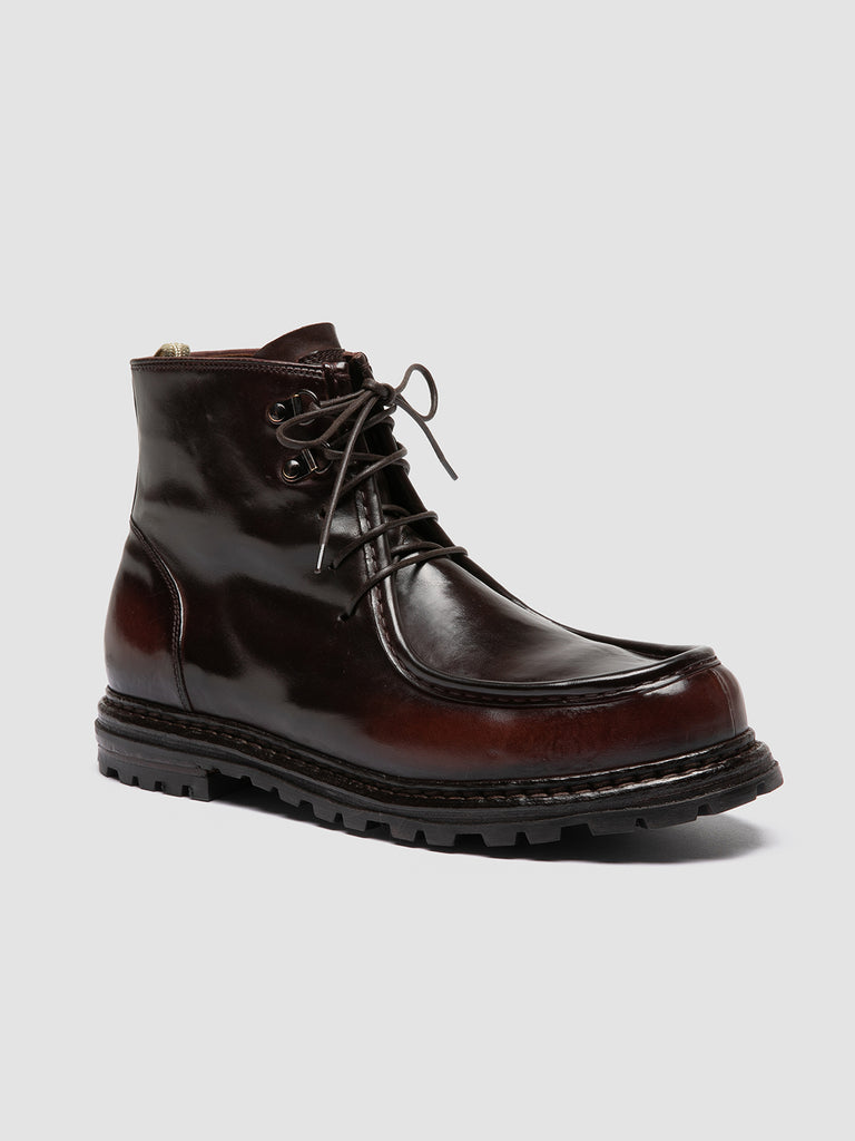 VOLCOV 008 - Burguny Leather Lace Up Boots men Officine Creative - 3