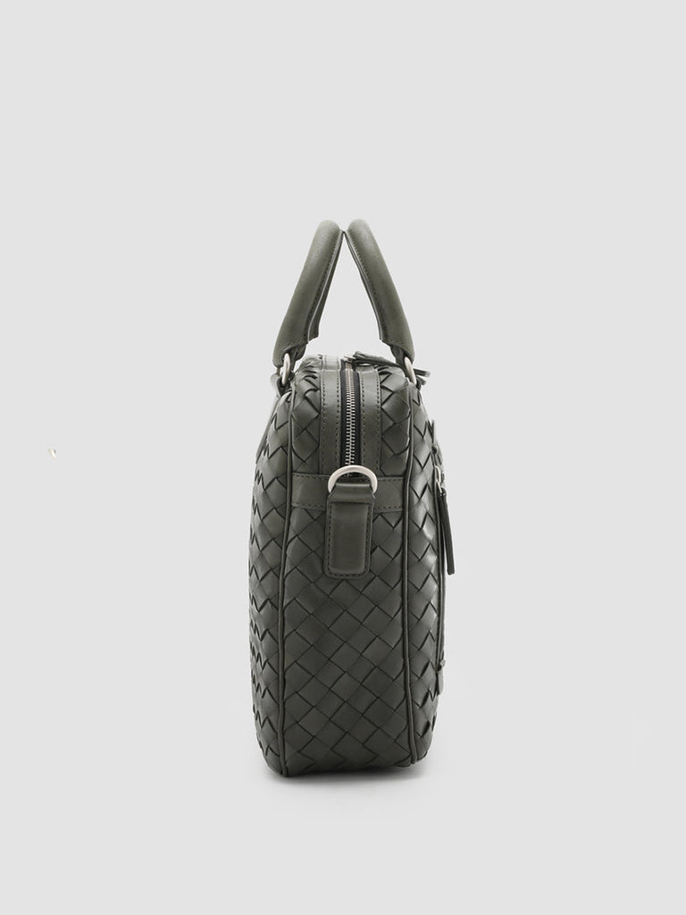 ARMOR 011 - Green Woven Leather Bag