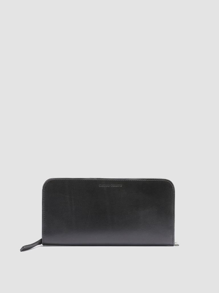 BERGE’ 01 - Black Zip Around Leather Wallet  Officine Creative - 1