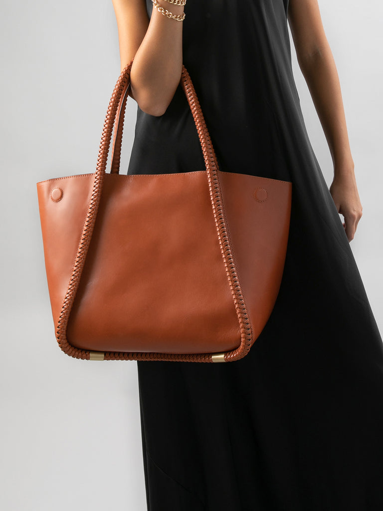 CABALA 102 - Brown Leather Tote Bag