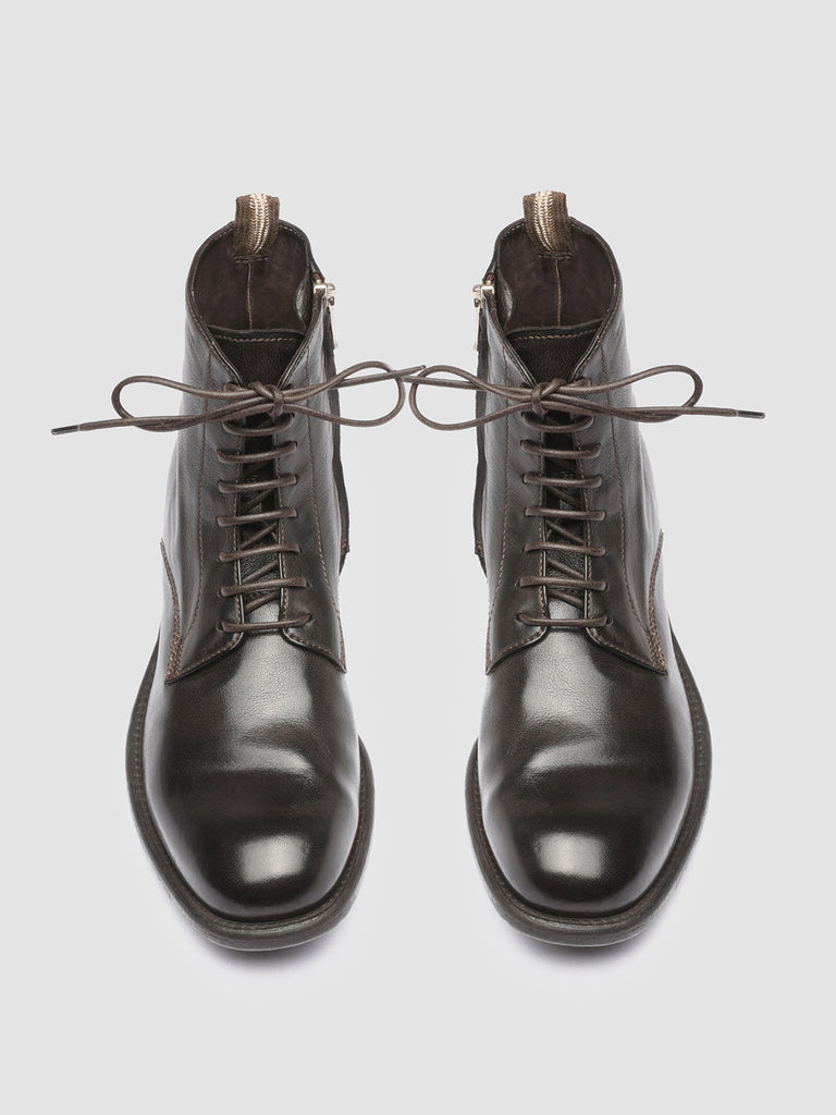 CALIXTE 002 - Brown Zipped Leather Booties