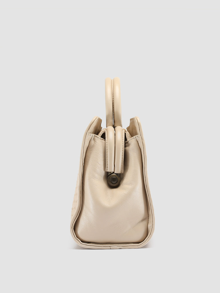 HELEN 025 - Ivory Woven Leather Hand Bag