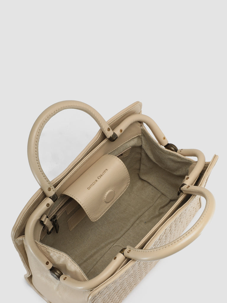 HELEN 025 - Ivory Woven Leather Hand Bag