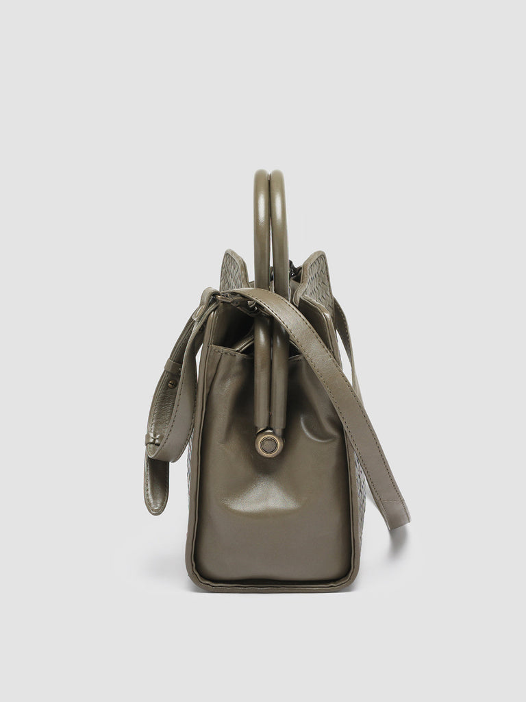 HELEN 025 - Green Woven Leather Hand Bag