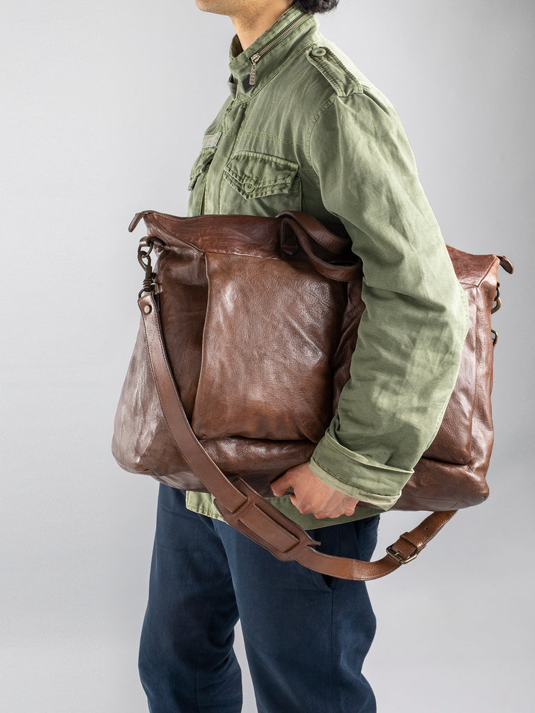 HELMET 26 - Brown Leather Tote Bag  Officine Creative - 6