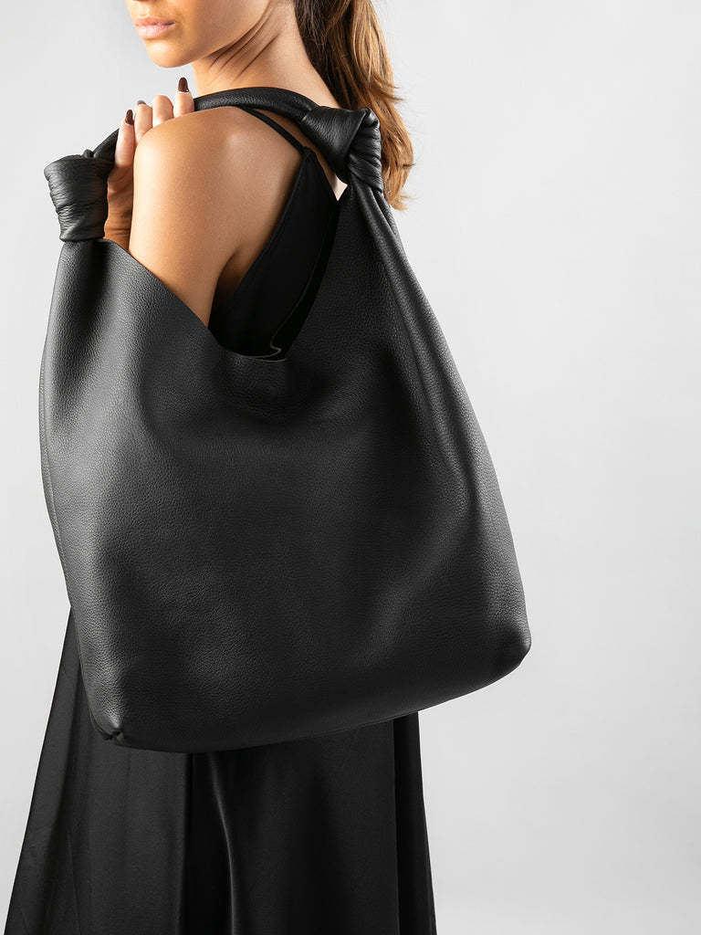 BOLINA 15 - Black Leather Hobo Bag  Officine Creative - 5