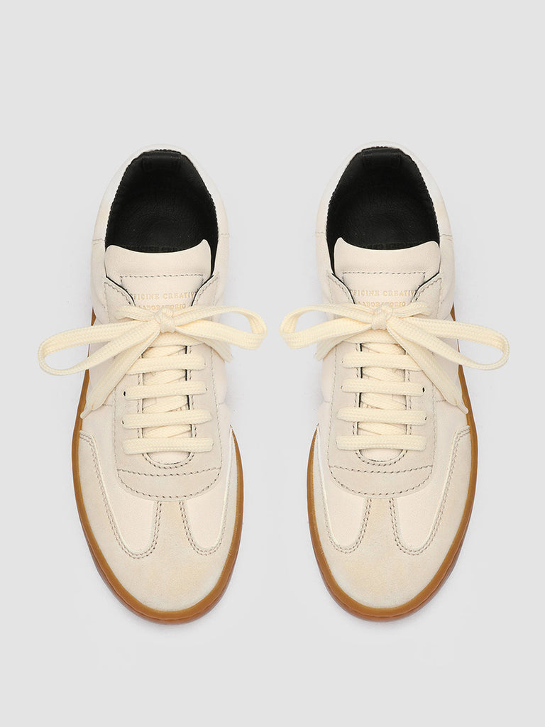 KOMBINED 101 - White Latex Sole Leather Sneakers