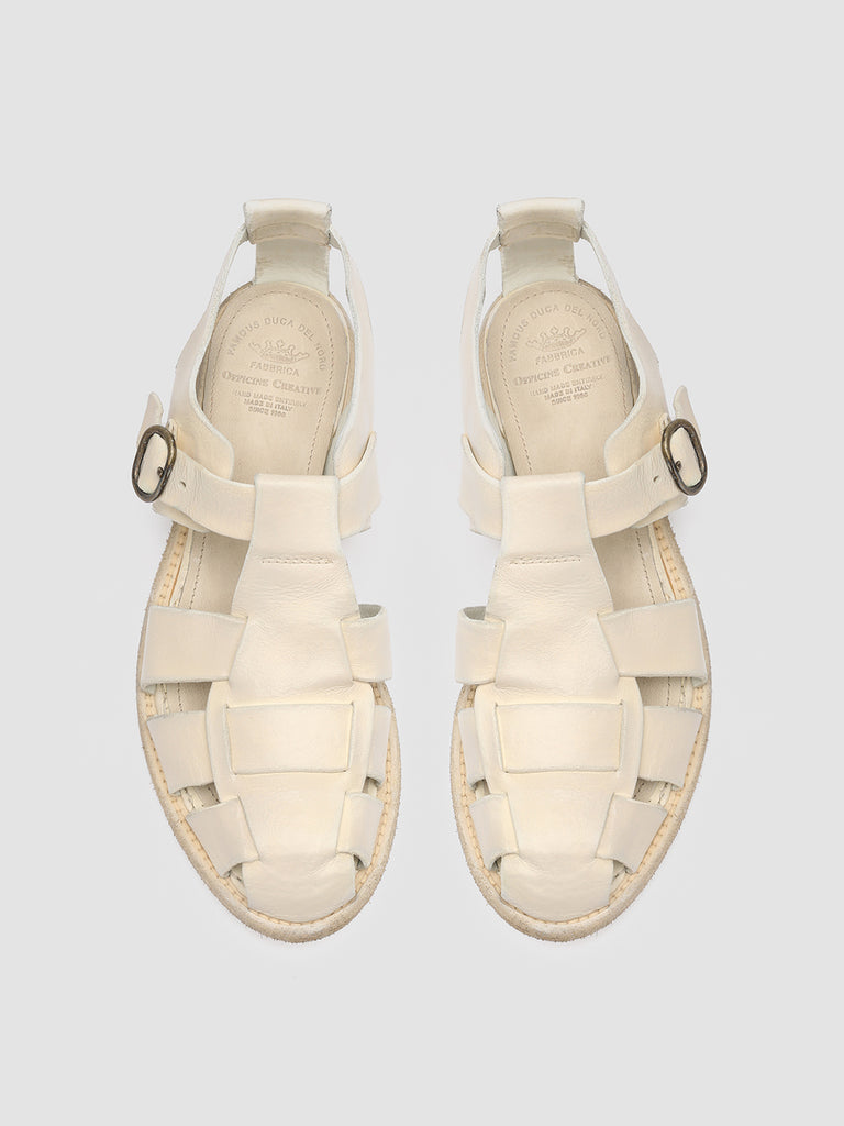 LEXIKON 536 - White Leather Sandals Women Officine Creative - 2