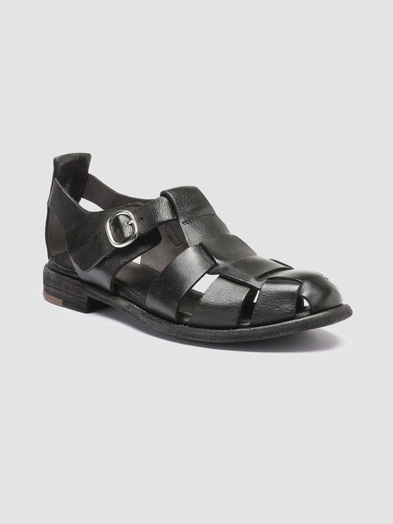 LEXIKON 536 - Black Leather Sandals