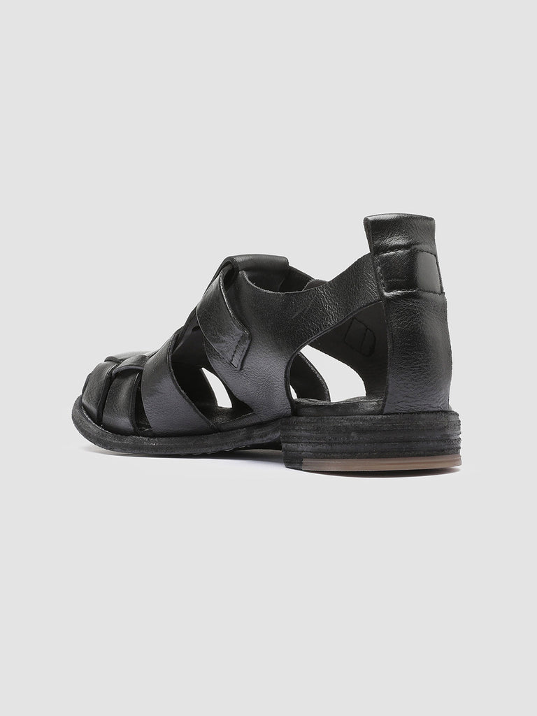 LEXIKON 536 - Black Leather Sandals Women Officine Creative - 4