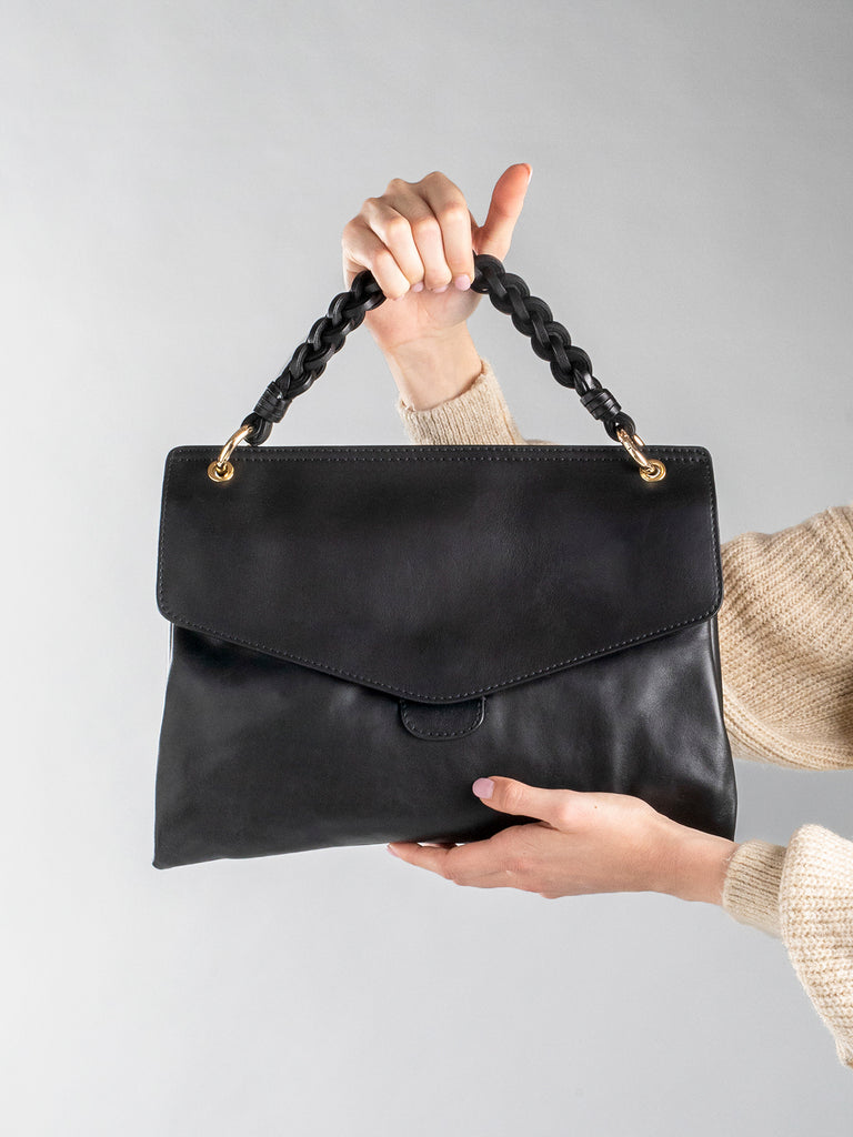 NOLITA WOVEN 208 - Black Nappa Leather Hand Bag