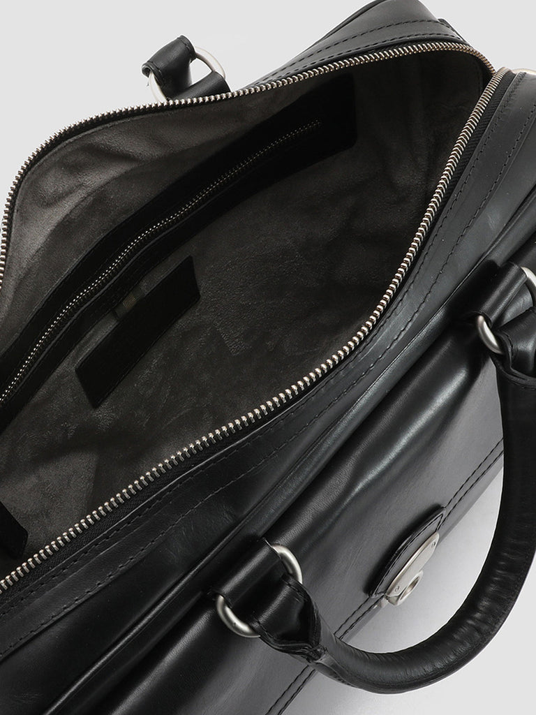 QUENTIN 03 - Black Leather Briefcase  Officine Creative - 7