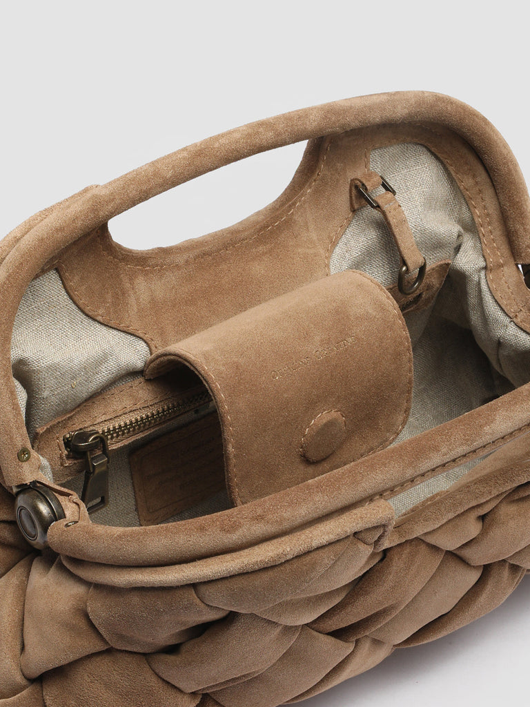 HELEN 08 - Brown Massive Suede Clutch Bag