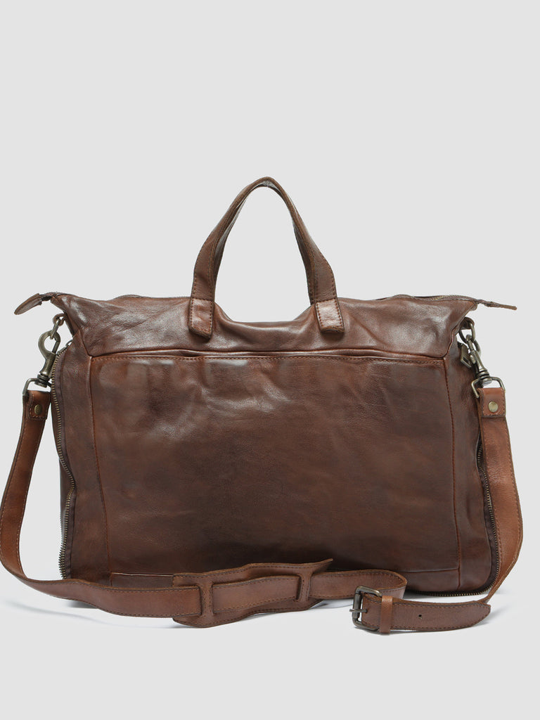 HELMET 29 - Brown Leather Briefcase