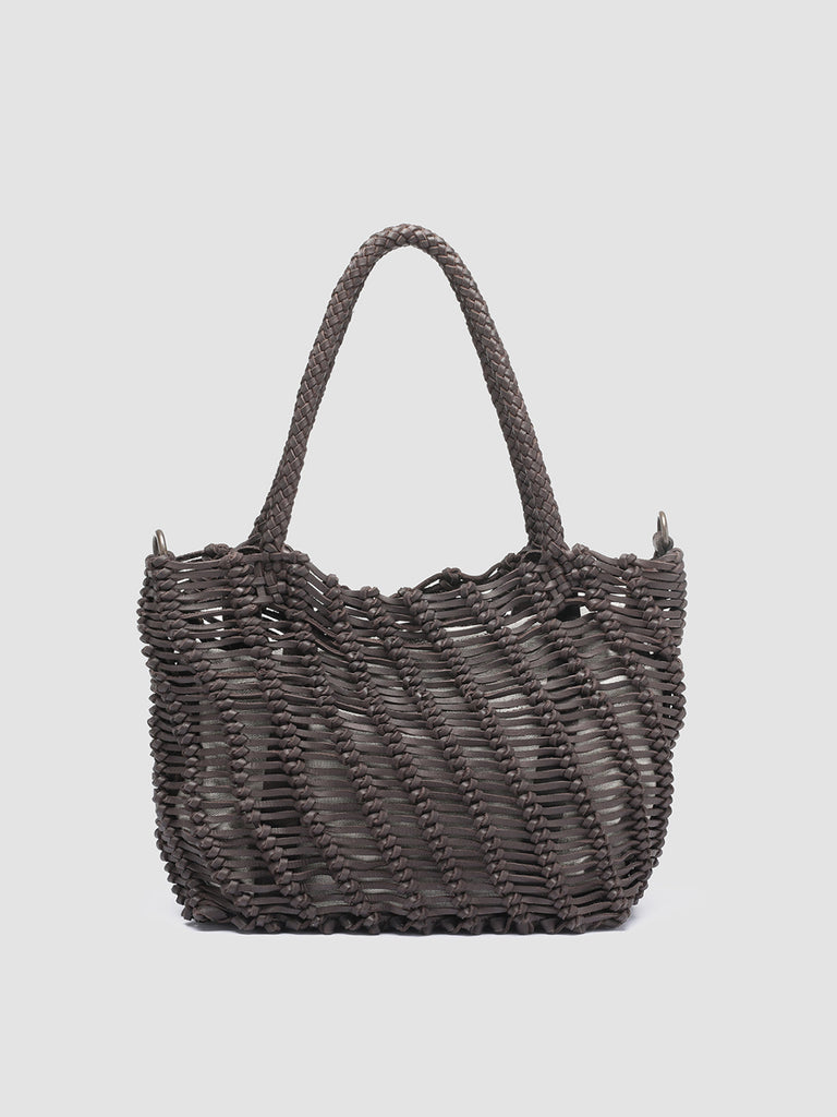 SUSAN 01 Spiral - Brown Leather tote bag