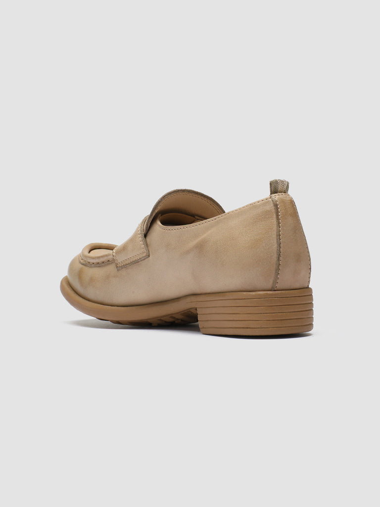 CALIXTE 020 - Taupe Leather Penny Loafers