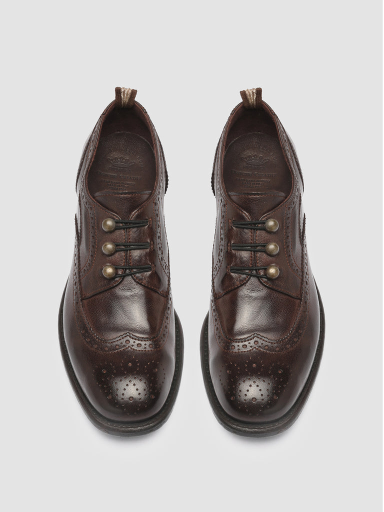 CALIXTE 035 - Brown Leather Derby Shoes