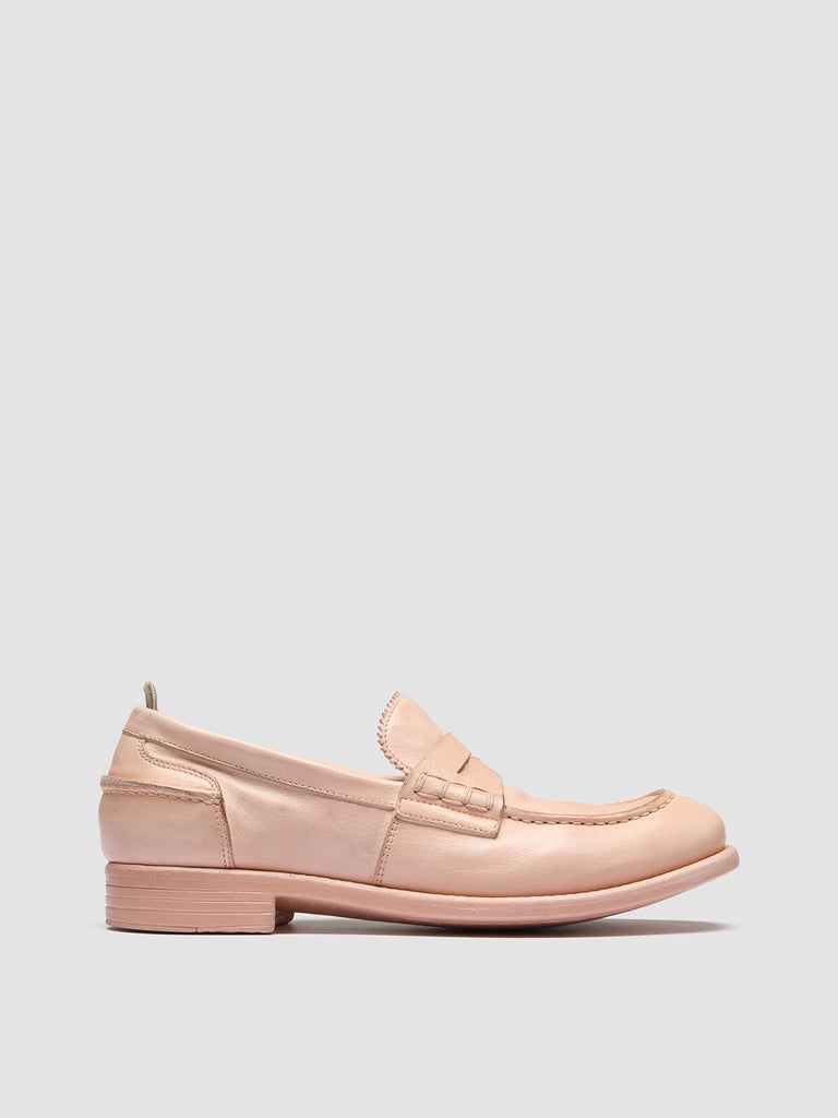 CALIXTE 042 - Rose Leather Penny Loafers