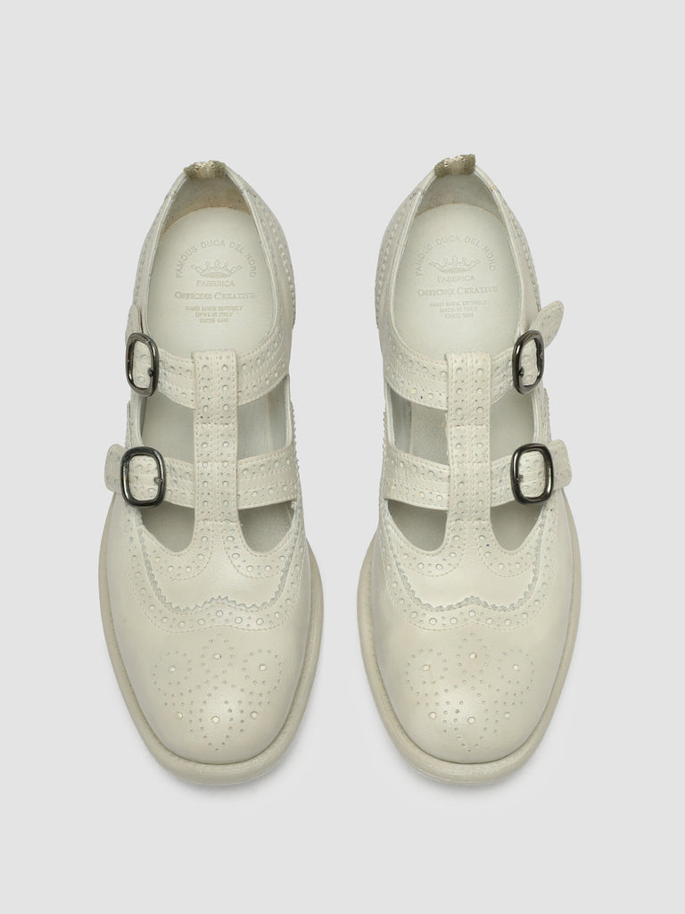 CALIXTE 056 - White Leather Maryjane Loafers