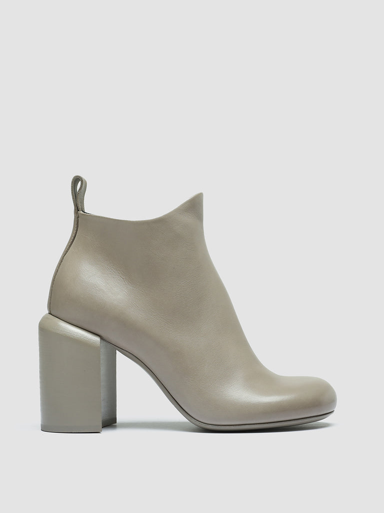 ESTHER 001 - Taupe Leather Zip Boots