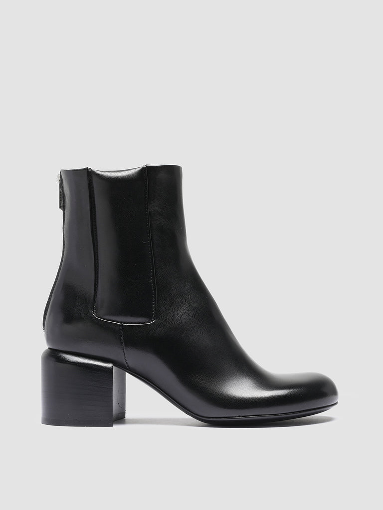 ETHEL 003 - Black Leather Zip Boots