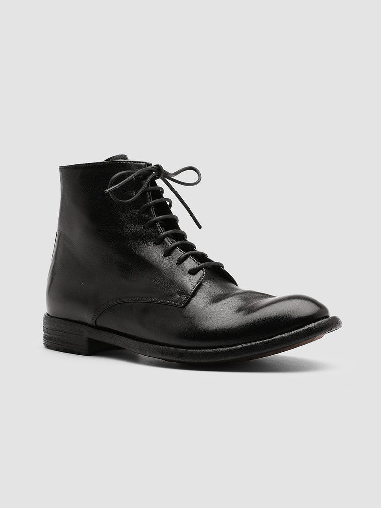 LEXIKON 123 - Black Zipped Leather Ankle Boots Women Officine Creative - 3