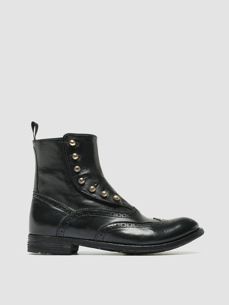 LEXIKON 153 - Black Leather Zip Boots women Officine Creative - 1