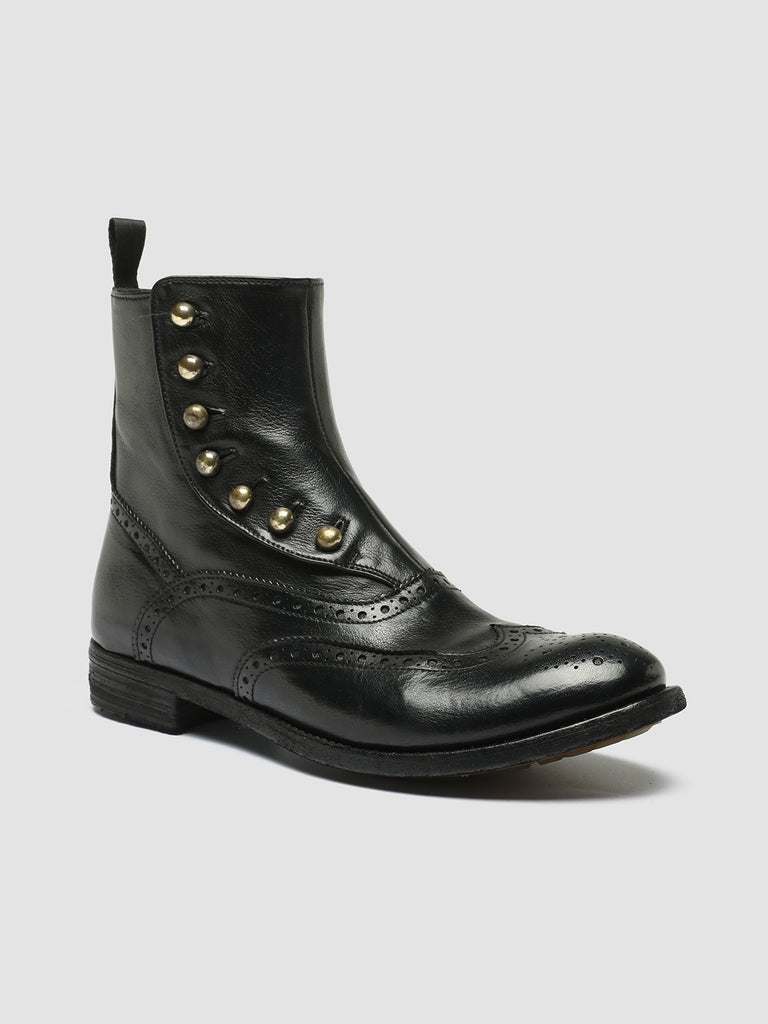 LEXIKON 153 - Black Leather Zip Boots women Officine Creative - 3