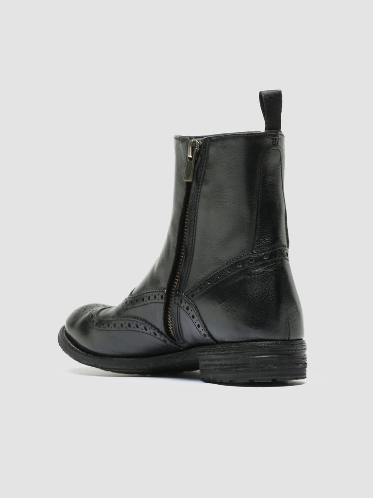 LEXIKON 153 - Black Leather Zip Boots women Officine Creative - 4