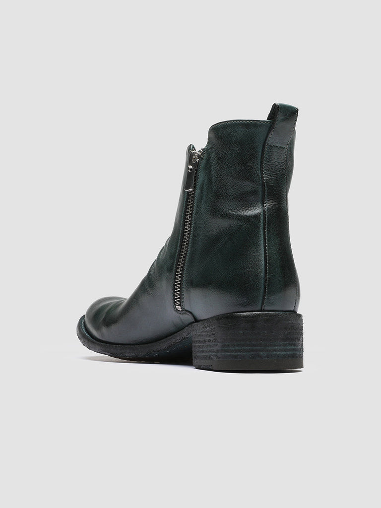 LISON 040 - Green Zipped Leather Ankle Boots Women Officine Creative - 4