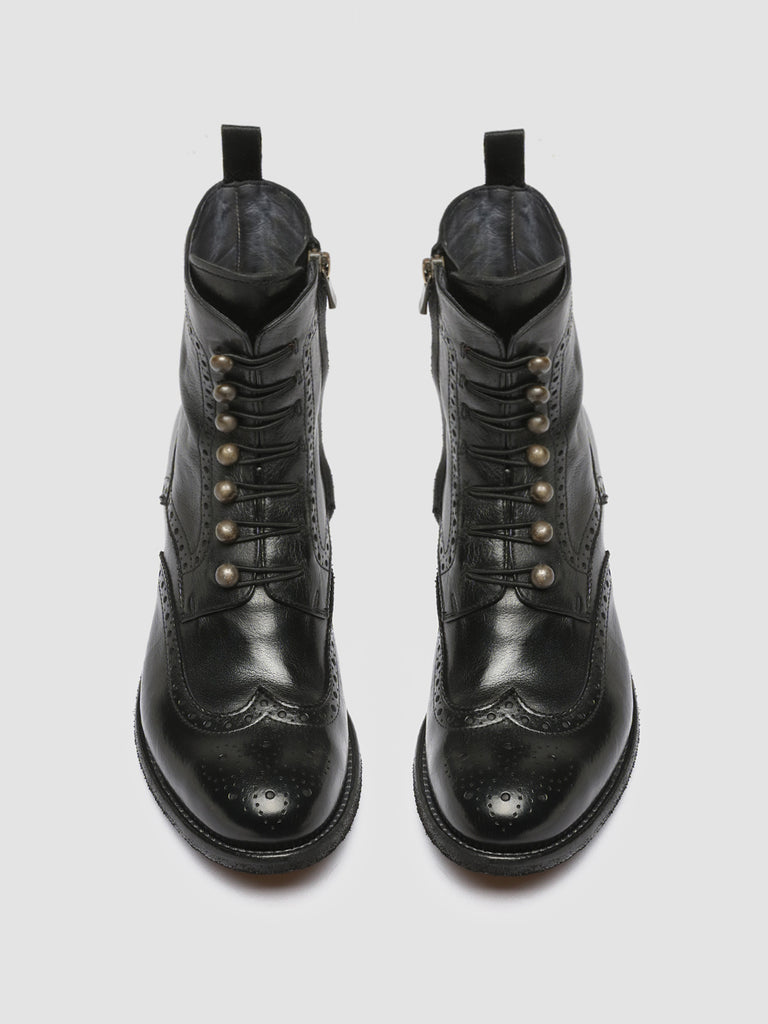 LISON 058 - Black Leather Zip Boots