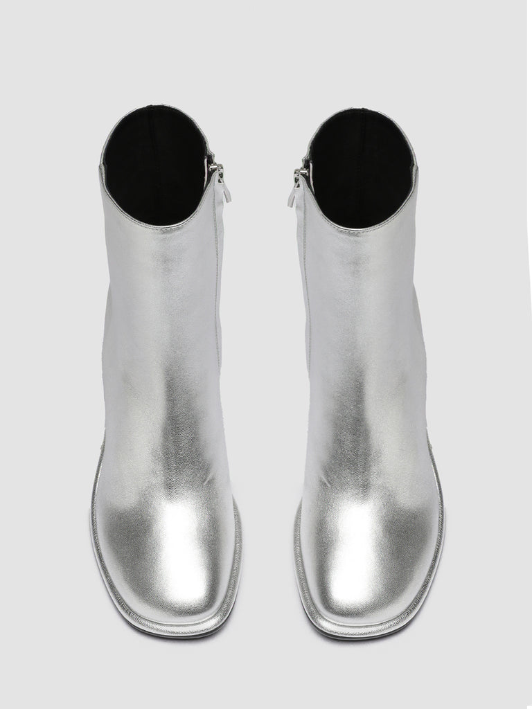 MACY 001 - Silver Leather Zip Boots women Officine Creative - 2