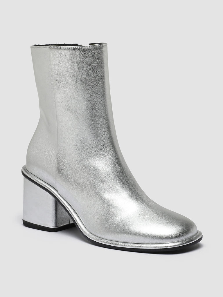 MACY 001 - Silver Leather Zip Boots women Officine Creative - 3