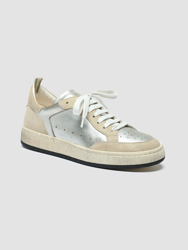MAGIC 101 - Silver Leather and Suede Low Top Sneakers women Officine Creative - 3